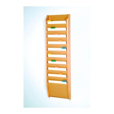 Wooden Mallet 10 Pocket Chart Holder - Light Oak CH14-10LO